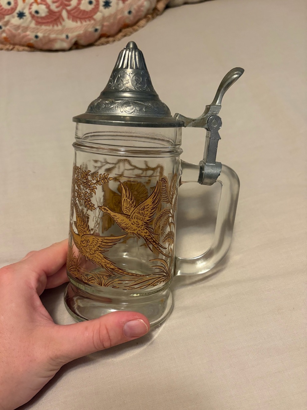 Vintage BMF glass beer stein from Germany